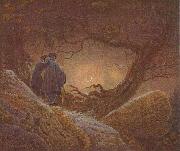 Two men contemplating the Moon Caspar David Friedrich